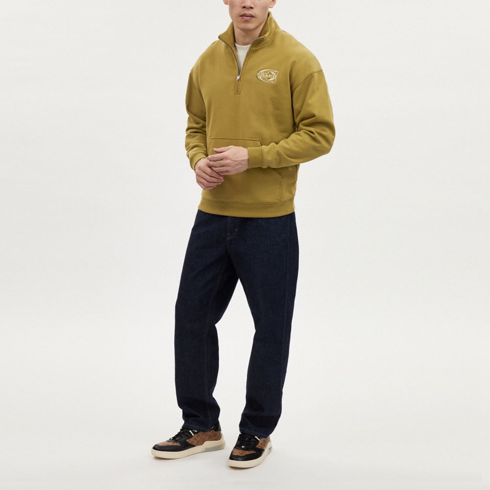 COACH®,リラックスド クォーター ジップ スウェットシャツ,トップス&パンツ,