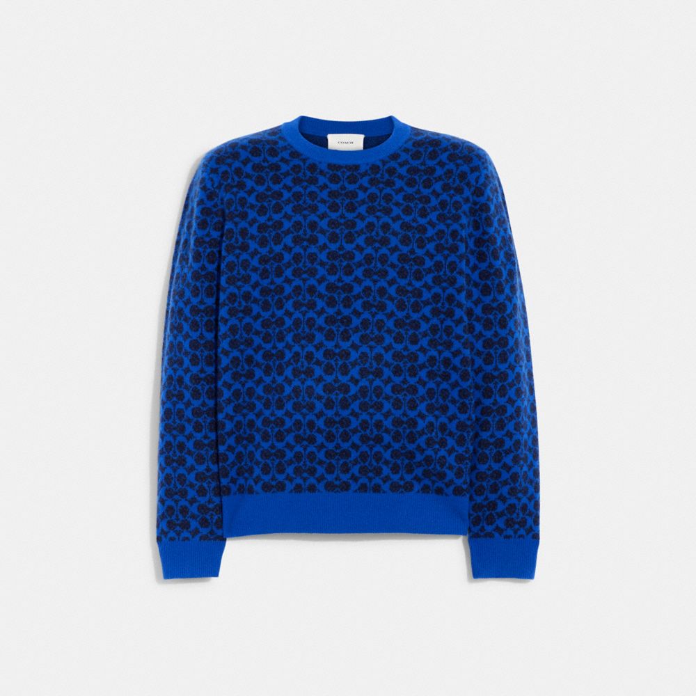 Louis Vuitton Blue Monogram Jacquard Crew Neck Sweatshirt S Louis Vuitton