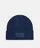COACH®,KNIT BEANIE,Navy,Front View