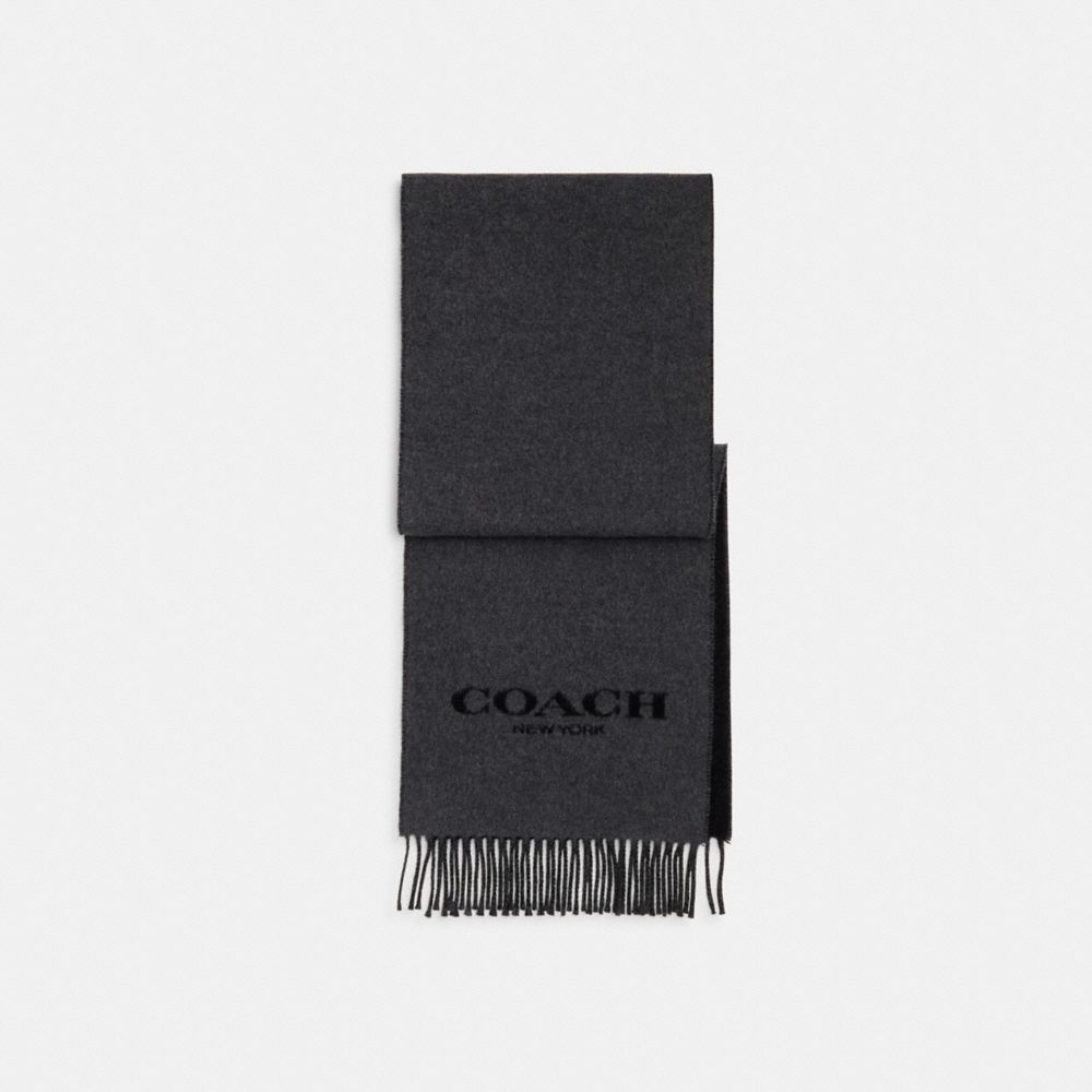 COACH®,BICOLOR MUFFLER,Black/Grey,Front View