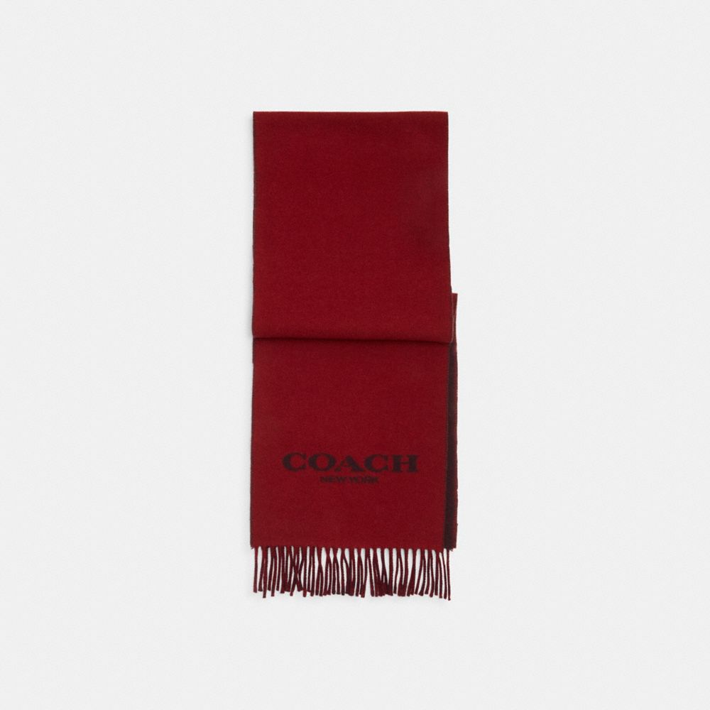 COACH®,BICOLOR MUFFLER,1941 Red,Front View