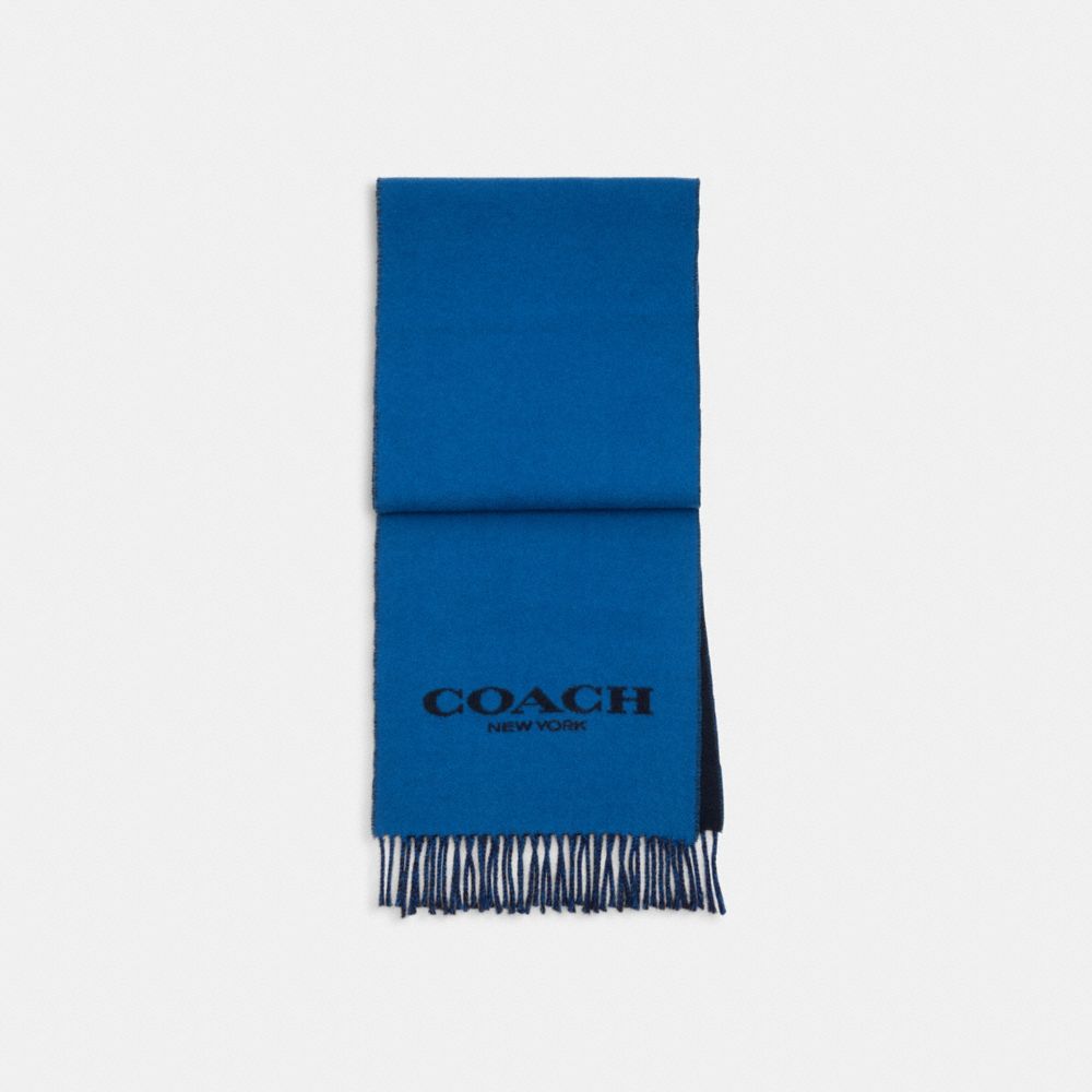 COACH®,BICOLOR MUFFLER,Navy / True Blue,Front View