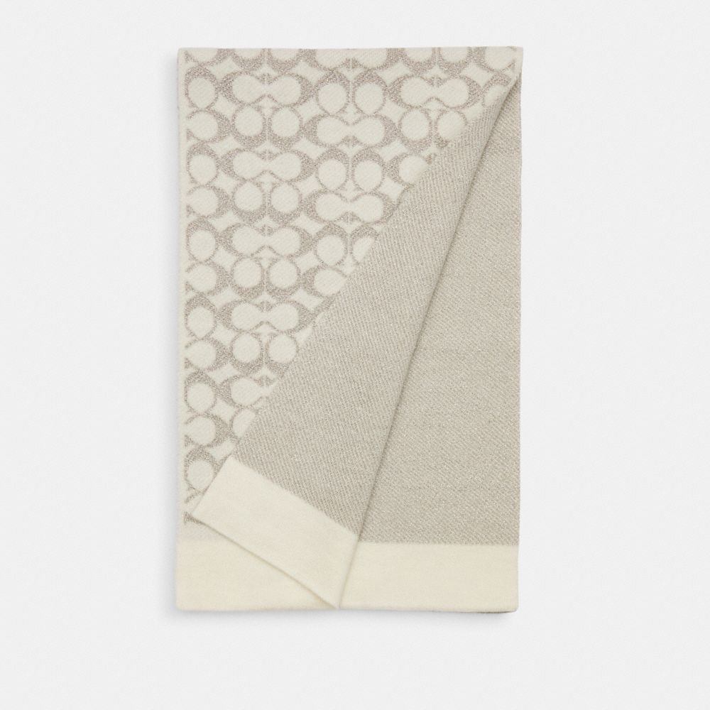 Signature Metallic Knit Scarf, ProductTile