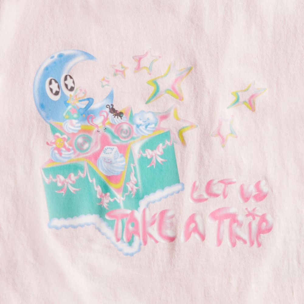 COACH®,Cropped T Shirt With Let Us Take A Trip Print,,Closer View