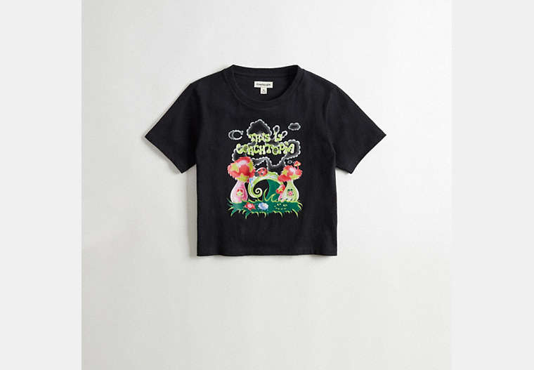 COACH®,Baby T-Shirt in 96% Recycled Cotton: This is Coachtopia,95% recycled cotton,Black,Front View