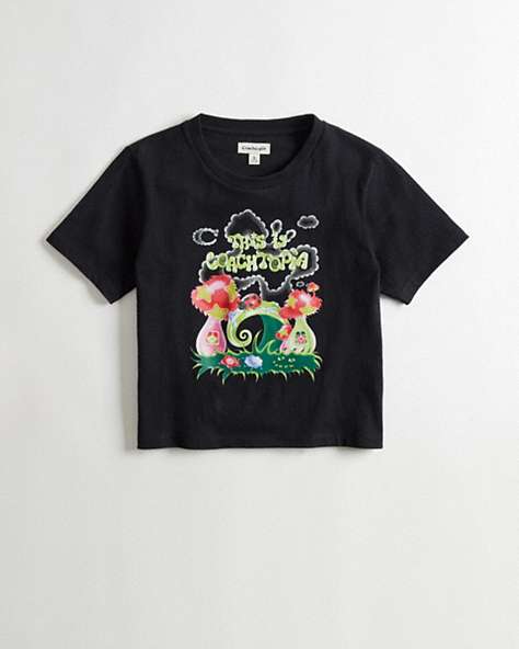 COACH®,Baby T-Shirt in 96% Recycled Cotton: This is Coachtopia,95% recycled cotton,Black,Front View