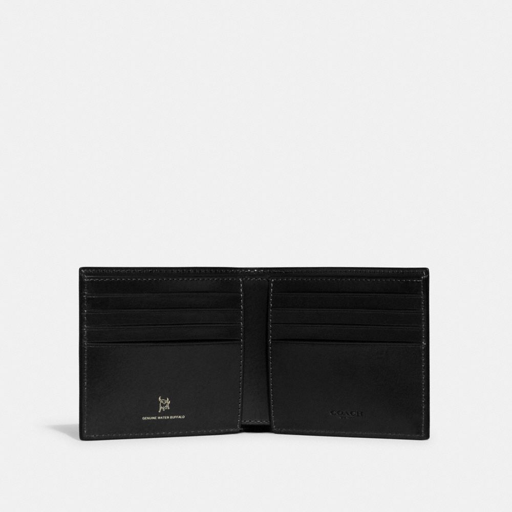 COACH®,BOXED DOUBLE BILLFOLD WALLET,Leather,Mini,Black,Inside View,Top View