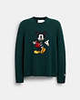 COACH®,DISNEY X COACH MICKEY MOUSE SWEATER,Dark Pine,Front View
