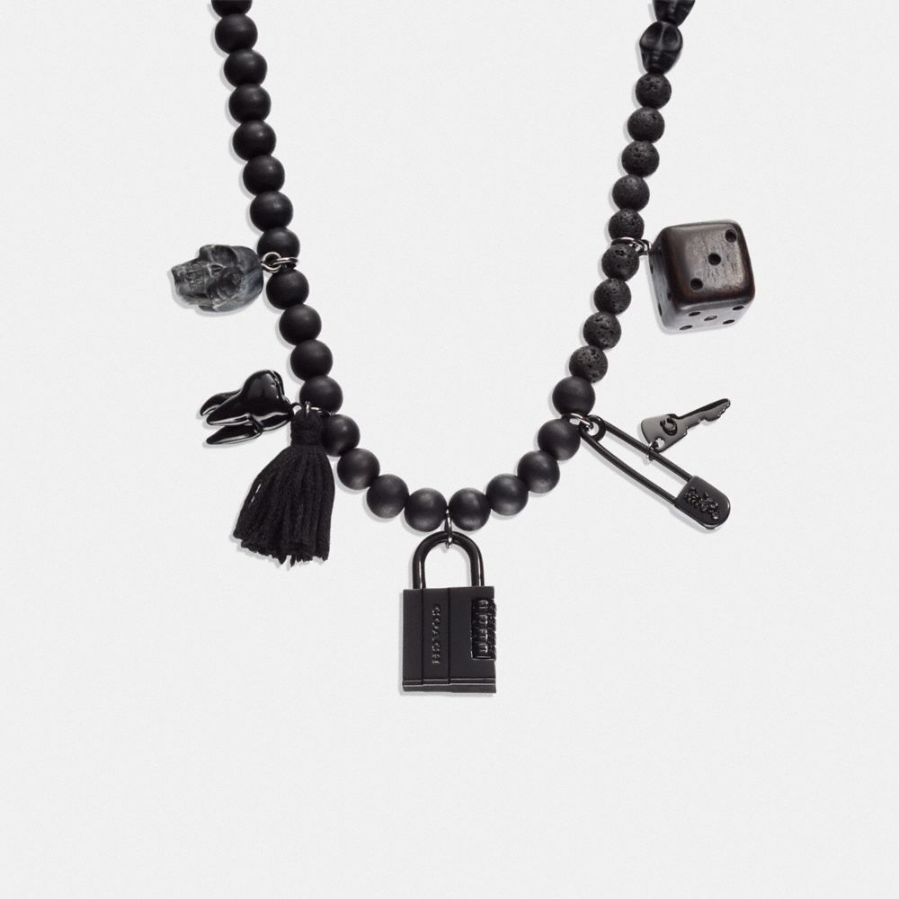 Coach Outlet Signature Padlock and Key Necklace