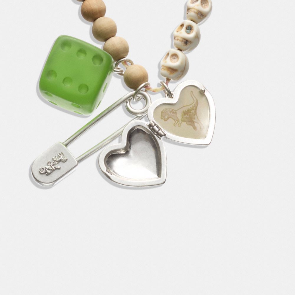 COACH®  Dice Heart Locket Charm Necklace