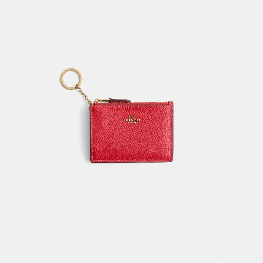 Coach Restored Mini Skinny Id Case In Red