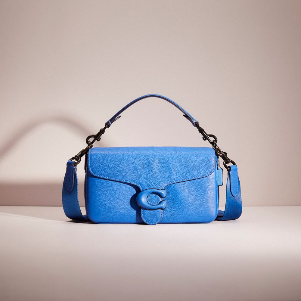 COACH®,Restored Soft Tabby Multi Crossbody,Leather,Crossbody,Logo,Casual,Blue,Front View