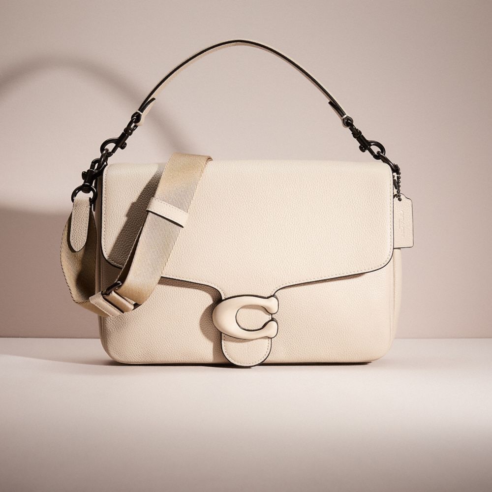 COACH®,RESTORED SOFT TABBY MESSENGER,Polished Pebble Leather,Chalk,Front View