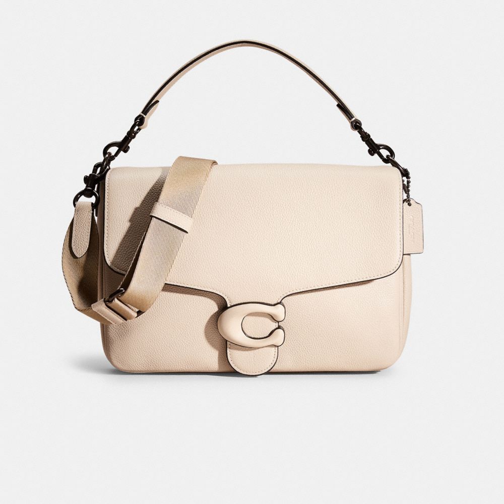 COACH®,RESTORED SOFT TABBY MESSENGER,Polished Pebble Leather,Chalk,Front View