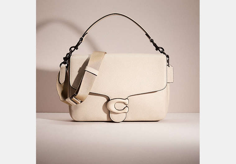 COACH®,RESTORED SOFT TABBY MESSENGER,Polished Pebble Leather,Chalk,Front View