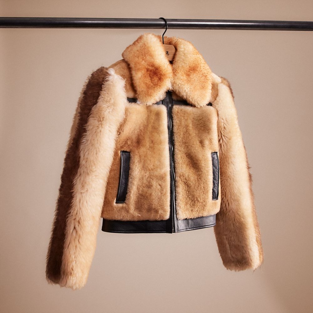 COACH Restored Pieced Shearling Bomber