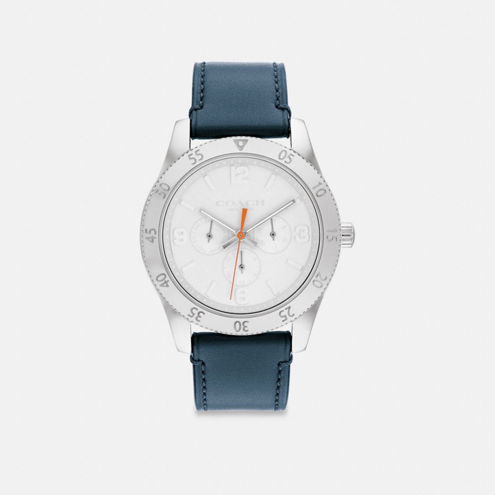 COACH®,MONTRE CASEY, 42 MM,Bleu,Front View