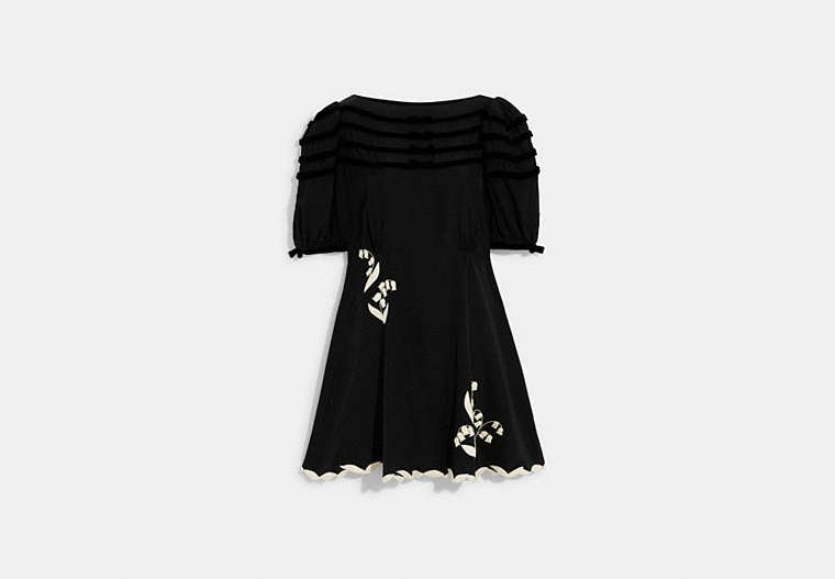 Babydoll Dress With Velvet Bows