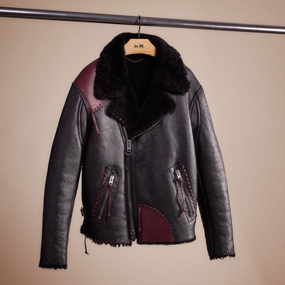 Shearling hot sale moto jacket