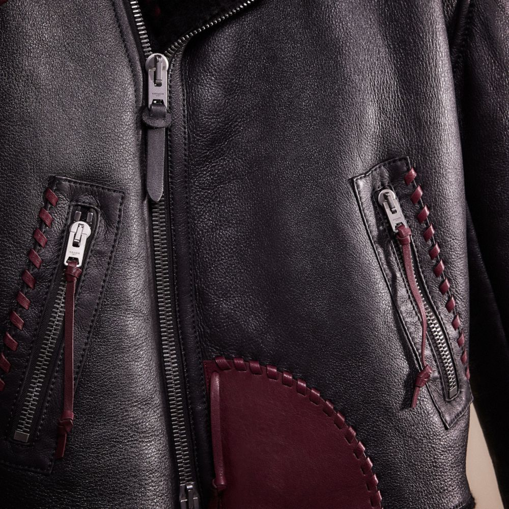 Upcrafted Shearling Moto Jacket