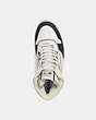 COACH®,HIGH TOP SNEAKER,Leather/Suede,White & Black,Inside View,Top View
