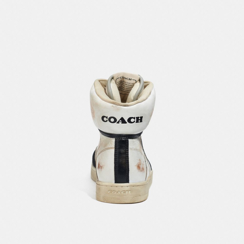 COACH®: Distressed High Top Sneaker