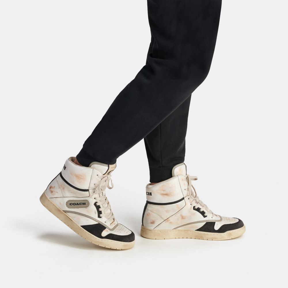 COACH®  Distressed High Top Sneaker