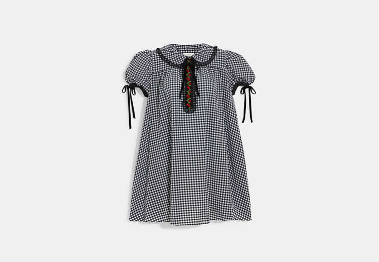 Gingham Tie Collar Mini Dress