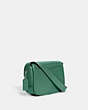 COACH®,TABBY MESSENGER 19,Smooth Leather,Mini,Silver/Bright Green,Angle View