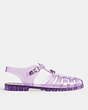 COACH®,JELLY FISHERMAN SANDAL,Rubber,Orchid,Angle View