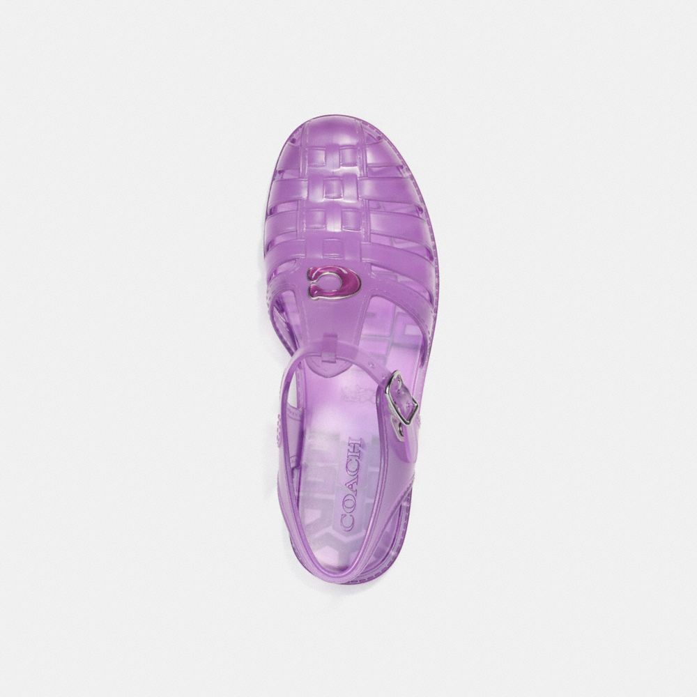 COACH®,JELLY FISHERMAN SANDAL,Orchid,Inside View,Top View