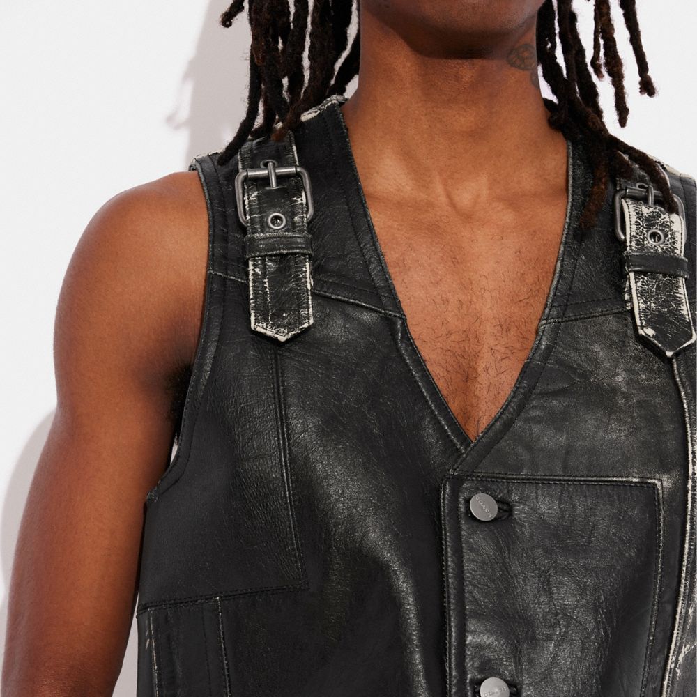 Repurposed Leather Vest