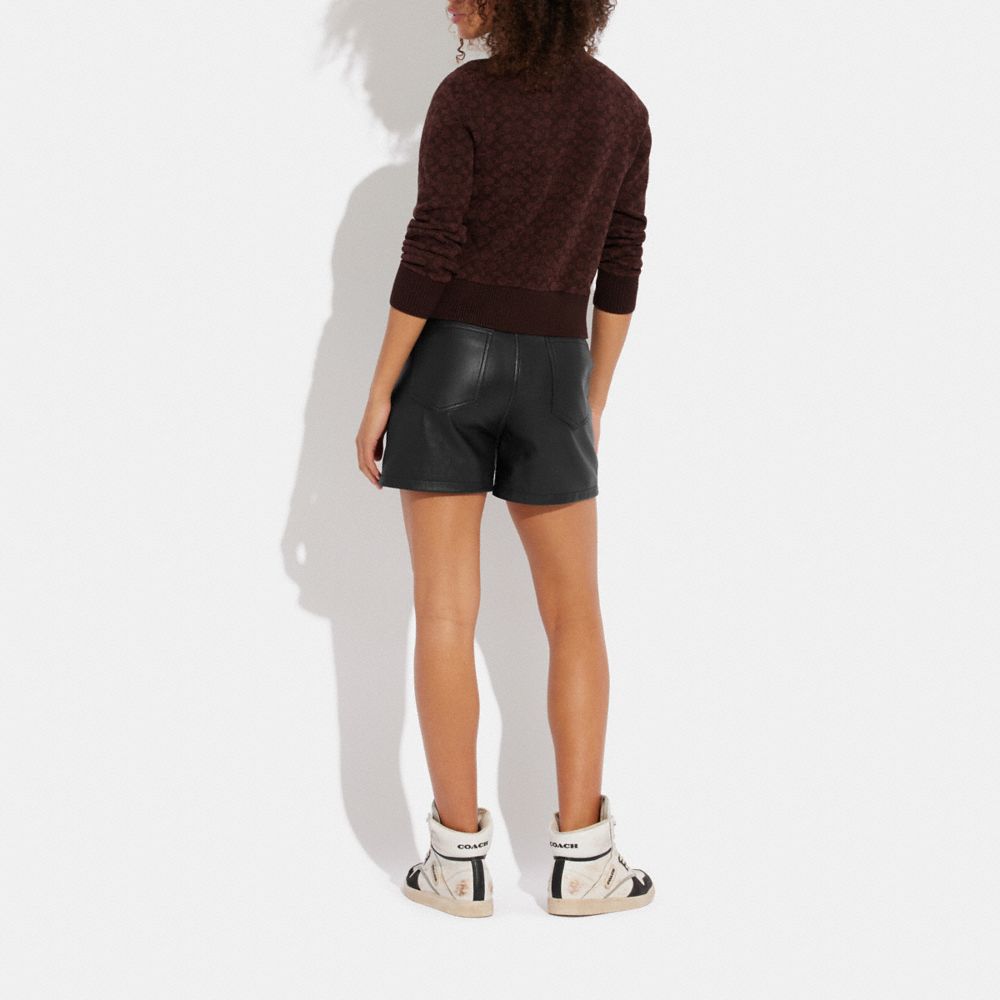 COACH®  Leather Shorts