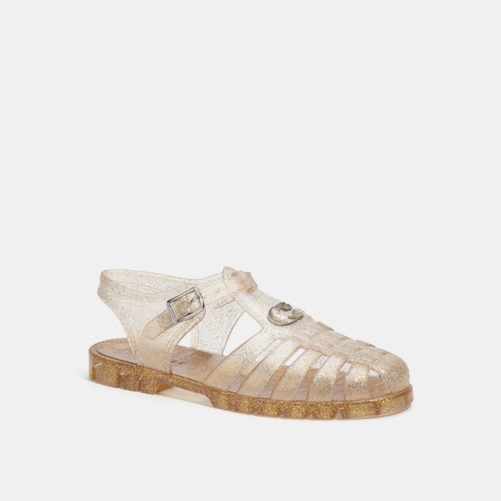 Gold best sale jelly sandals