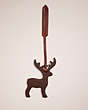 COACH®,REMADE REINDEER BAG CHARM,Brown/Multi,Front View