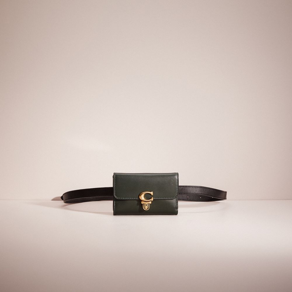 COACH®,UPCRAFTED BELT BAG CREATION,Glovetanned Leather,Brass/Amazon Green,Front View