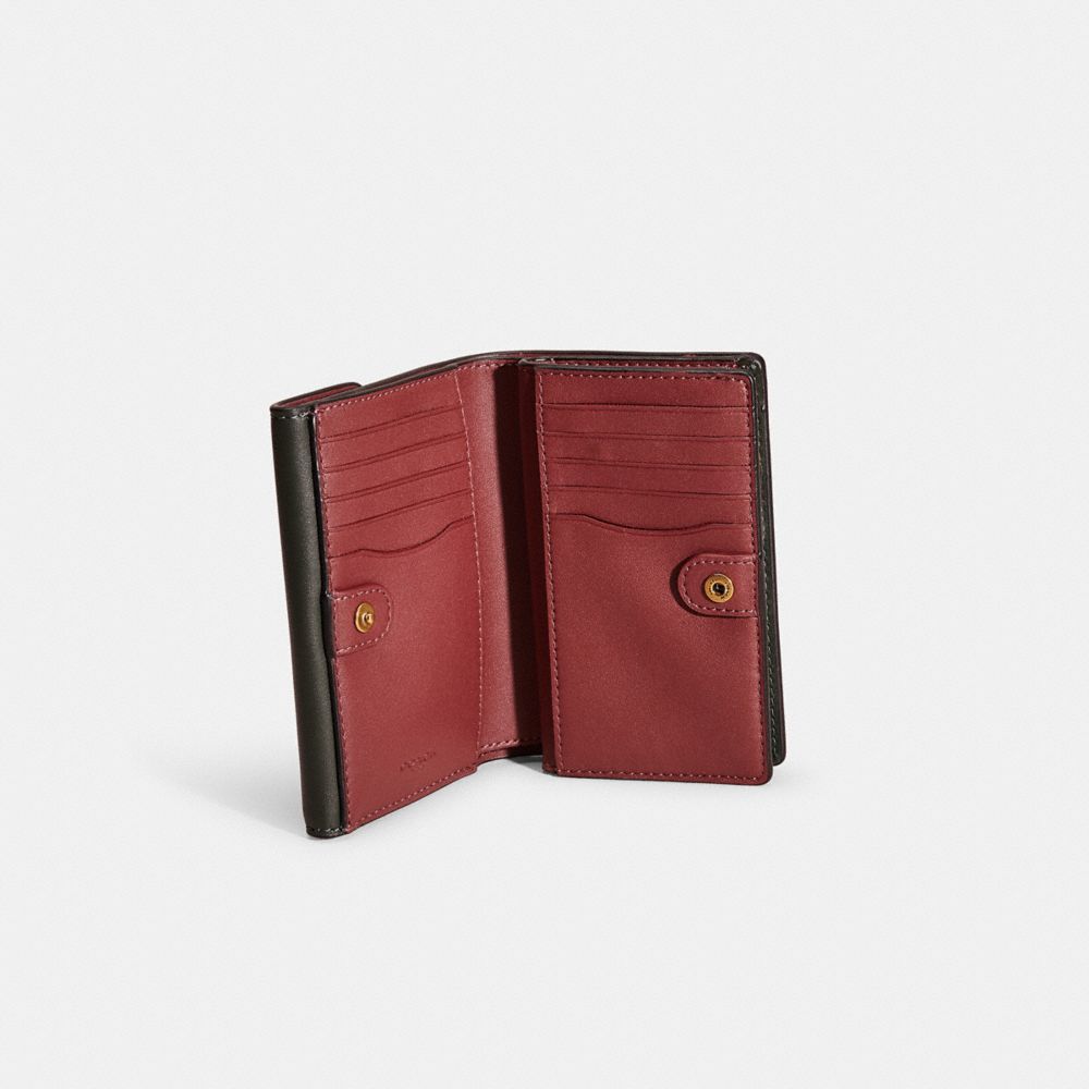 COACH®,Upcrafted Belt Bag Creation,Leather,Continental,Bi Fold,Metal,Logo,Sustainable,Casual,Black,Inside View,Top View