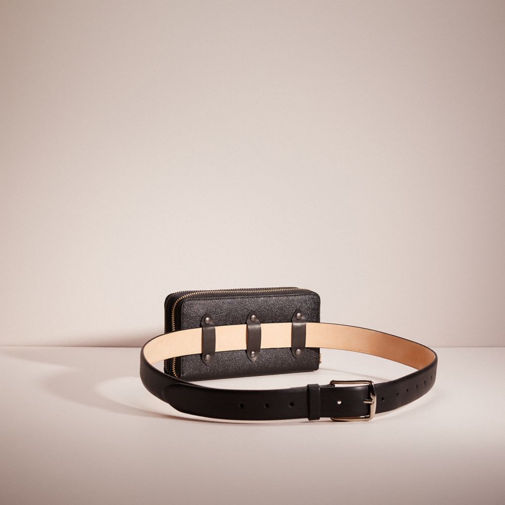 COACH®,UPCRAFTED BELT BAG CREATION,Polished Pebble Leather,Gunmetal/Midnight Navy,Angle View