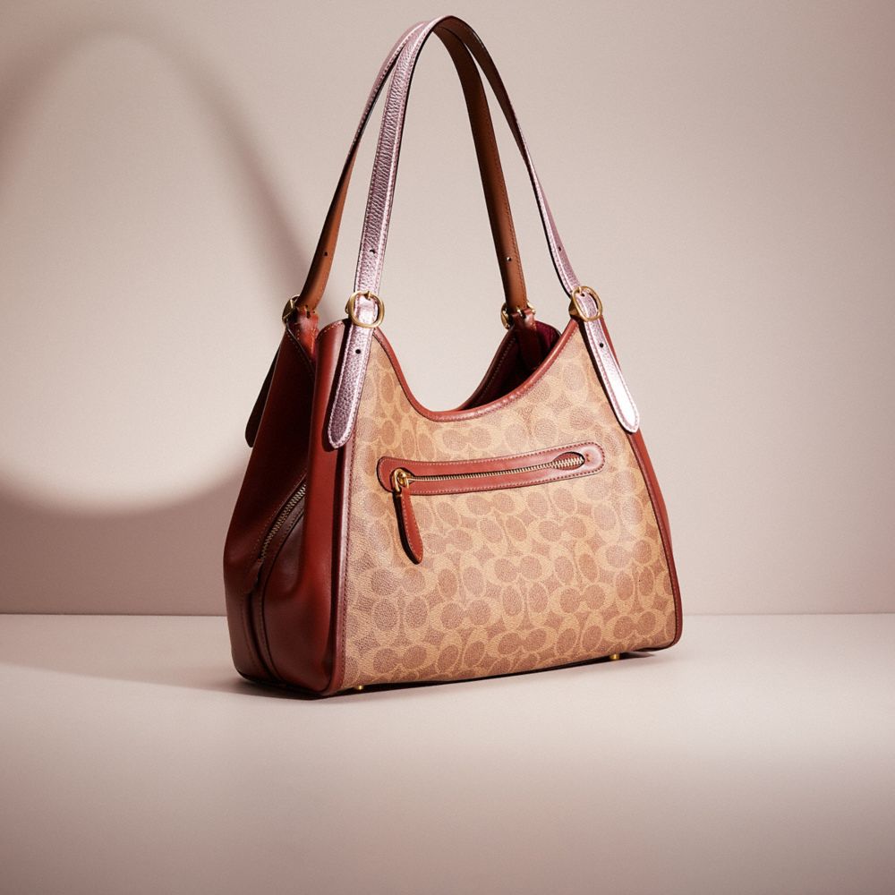 COACH Hadley Hobo Tan/Rust/Brass One Size : : Shoes