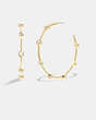 COACH®,CLASSIC PEARL LARGE HOOP EARRINGS,Plated Brass,Gold/Pearl,Front View