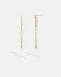 COACH®,CLASSIC PEARL LINEAR EARRINGS,Plated Brass,Gold/Pearl,Front View