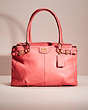 COACH®,RESTORED KARA CARRYALL,Glovetanned Leather,Brass/Peony,Front View