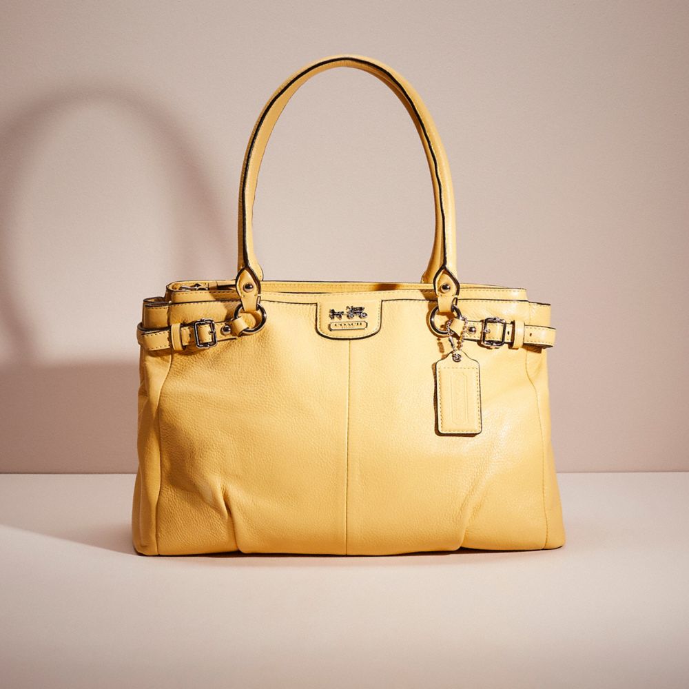 COACH®,RESTORED KARA CARRYALL,Glovetanned Leather,Silver/Canary,Front View