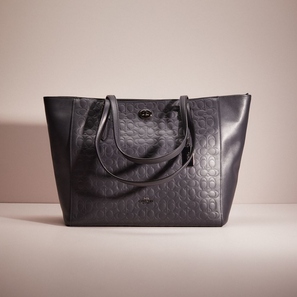 COACH Restored Turnlock Tote In Signature Leather