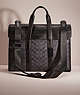 COACH®,RESTORED GOTHAM PORTFOLIO IN SIGNATURE CANVAS,Signature Coated Canvas,Large,Pewter/Charcoal/Black,Front View