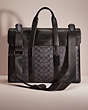 COACH®,RESTORED GOTHAM PORTFOLIO IN SIGNATURE CANVAS,Signature Coated Canvas,Large,Pewter/Charcoal/Black,Front View