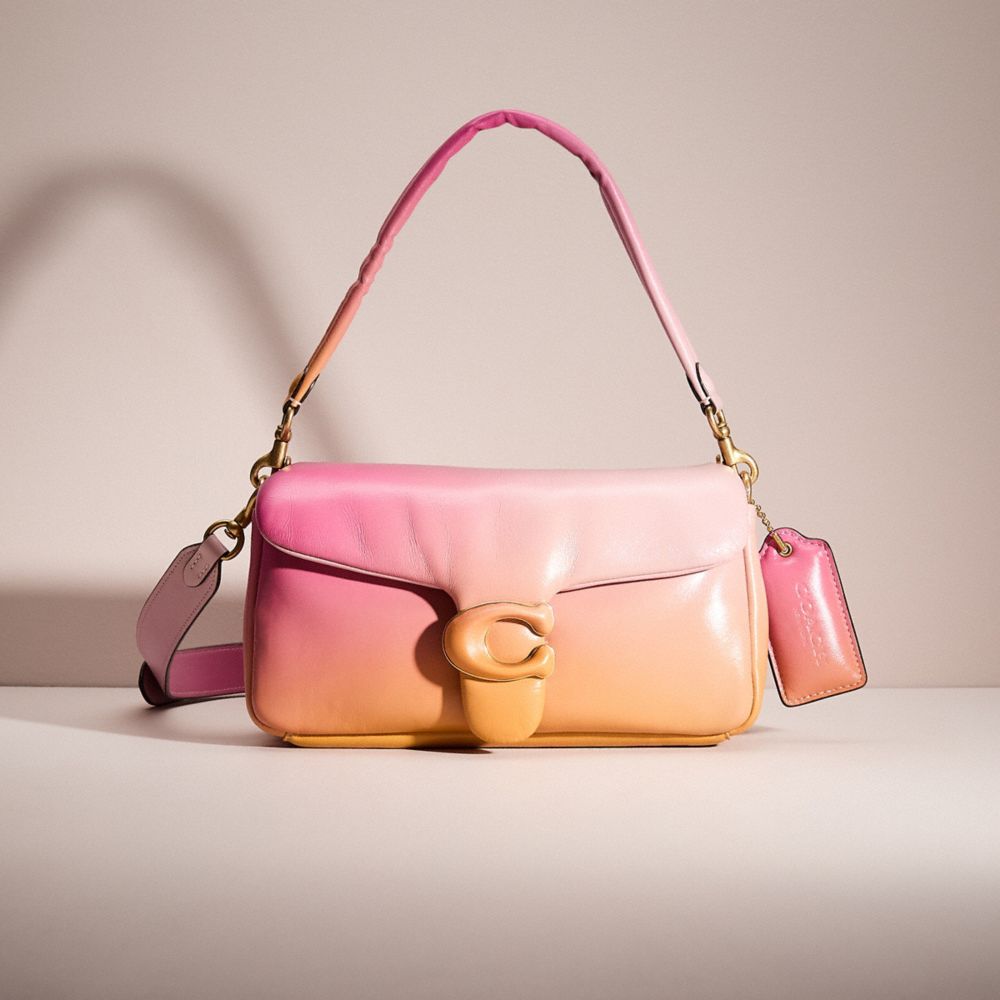 COACH®,RESTORED PILLOW TABBY SHOULDER BAG 26 WITH OMBRE,Nappa leather,Medium,Brass/Petunia Multi,Front View