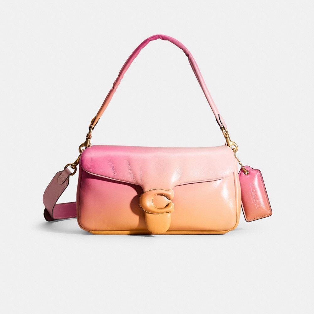 COACH®,RESTORED PILLOW TABBY SHOULDER BAG 26 WITH OMBRE,Nappa leather,Medium,Brass/Petunia Multi,Front View