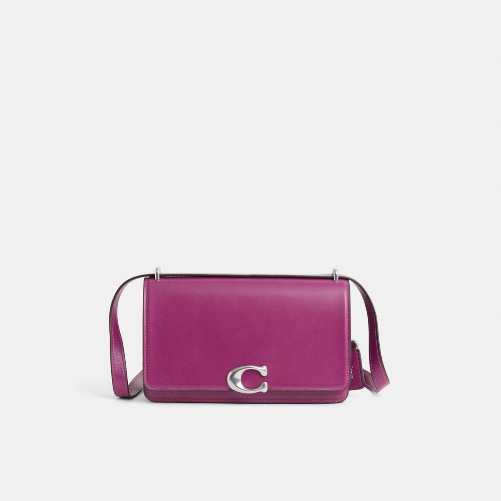 COACH®,Restored Bandit Shoulder Bag,Leather,Shoulder Bag,Logo,Metal,Casual,Fuchsia,Front View