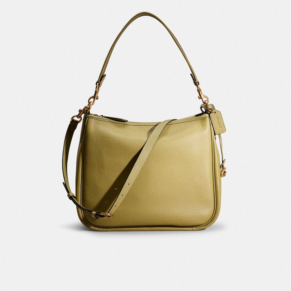 COACH®,Restored Cary Shoulder Bag,Leather,Shoulder Bag,Metal,Logo,Casual,Green,Front View